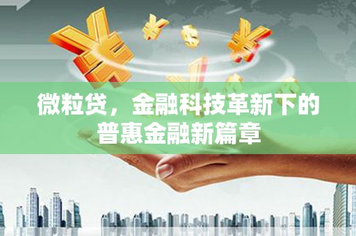 思茅微粒贷，金融科技革新下的普惠金融新篇章