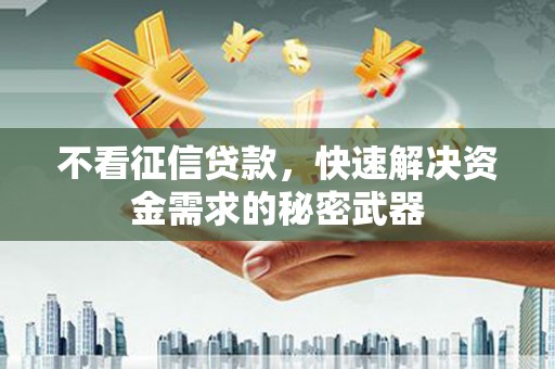 思茅不看征信贷款，快速解决资金需求的秘密武器