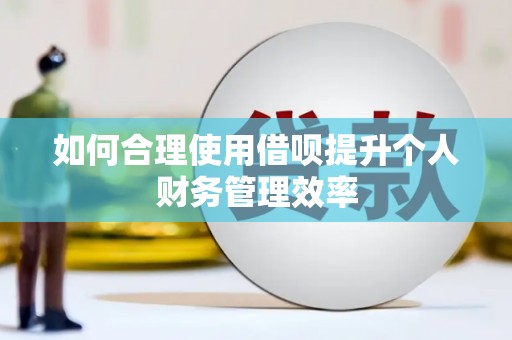 思茅如何合理使用借呗提升个人财务管理效率