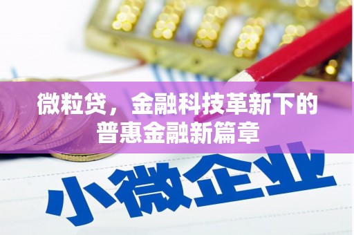 思茅微粒贷，金融科技革新下的普惠金融新篇章