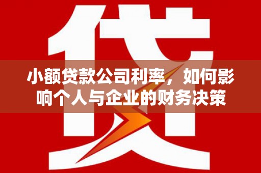 思茅小额贷款公司利率，如何影响个人与企业的财务决策