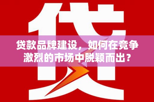 思茅贷款品牌建设，如何在竞争激烈的市场中脱颖而出？