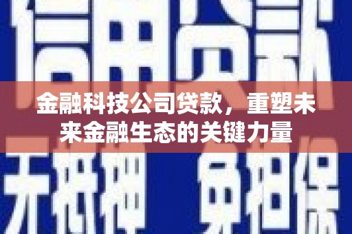 思茅金融科技公司贷款，重塑未来金融生态的关键力量