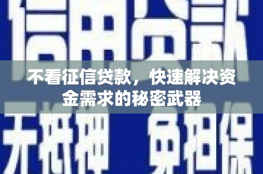 思茅不看征信贷款，快速解决资金需求的秘密武器