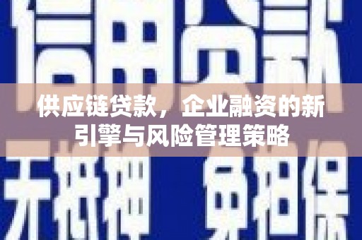 思茅供应链贷款，企业融资的新引擎与风险管理策略