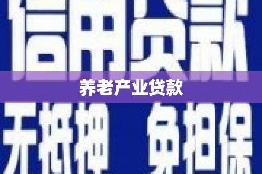 思茅养老产业贷款